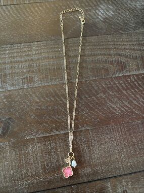 Gold clover charm necklace